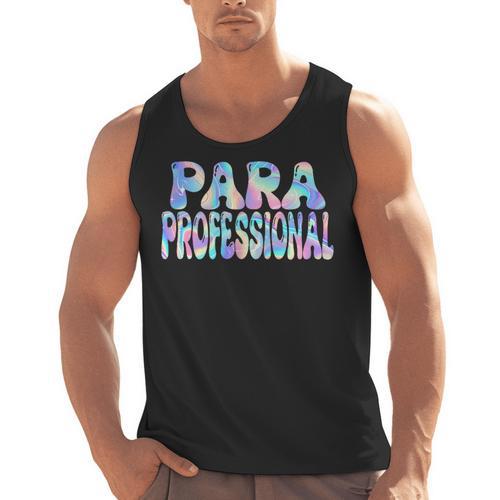 Paraprofessional Groovy Back To School Cute Teachers Women Men Tank Top - teacherstshirts.com AU