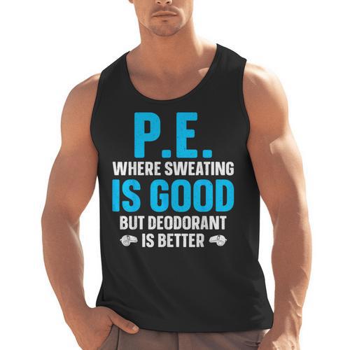 PE Teacher Art For Men Women Gym Teacher Appreciation Men Tank Top - teacherstshirts.com