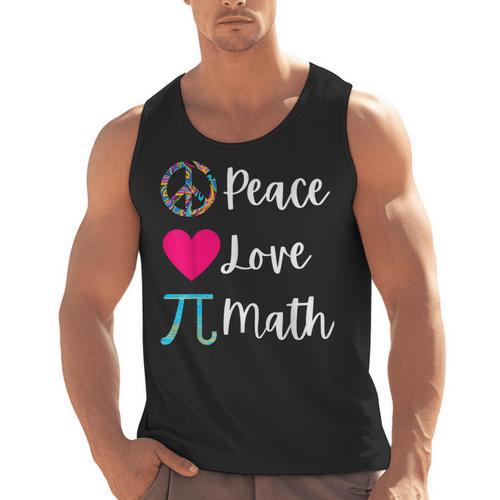 Peace Love Math Maths Teacher Pi Symbol Men Women Men Tank Top - teacherstshirts.com UK