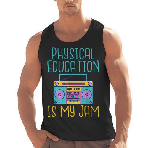Physical Education Is My Jam PE Teacher Men Tank Top - teacherstshirts.com