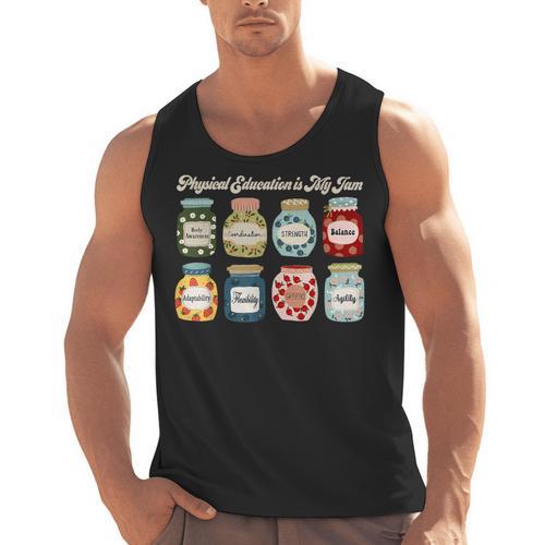 Physical Education Is My Jam Sports PE Coach Teacher Men Tank Top - teacherstshirts.com