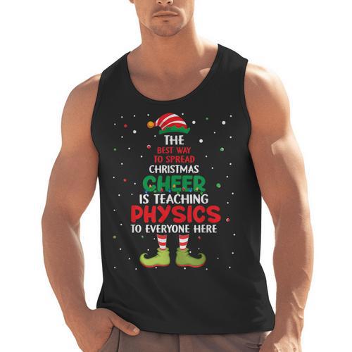 Physics Teacher Christmas Elf Christmas Cheer Men Tank Top - teacherstshirts.com CA
