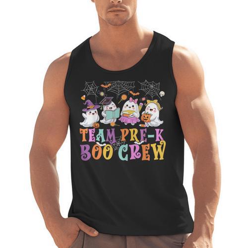 Pre-K Boo Crew Ghost Halloween Teacher Student Men Tank Top - teacherstshirts.com AU