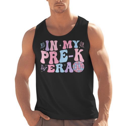 In My Pre K Era Groovy Back To School First Day Teacher Kids Men Tank Top - teacherstshirts.com AU