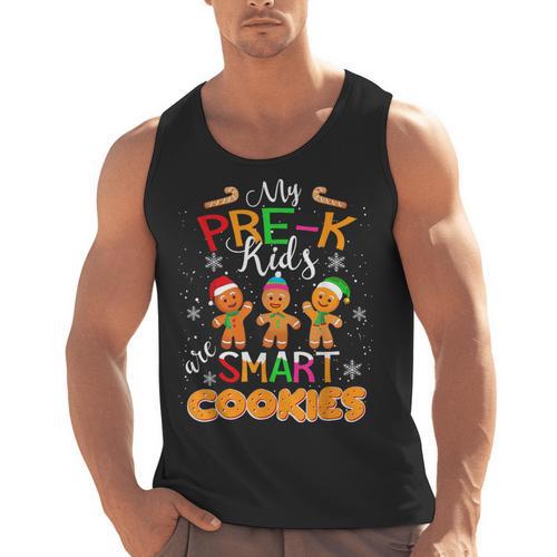 My Pre-K Kids Are Smart Cookies Christmas Teacher Men Tank Top - teacherstshirts.com DE