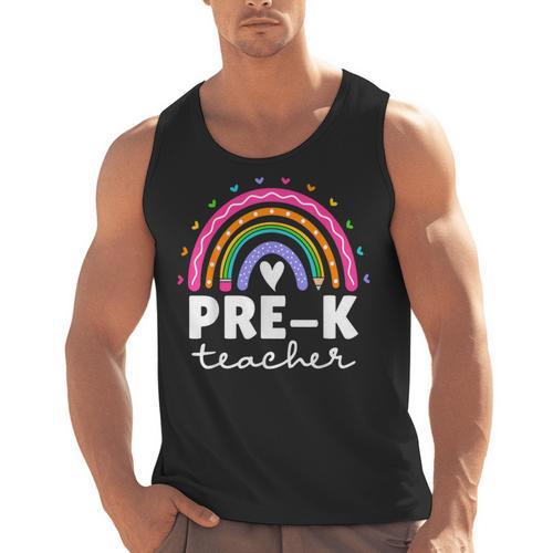 Pre-K Teacher Cute Pre Kindergarten For Teachers Rainbow For Men Women Kids Men Tank Top - teacherstshirts.com AU