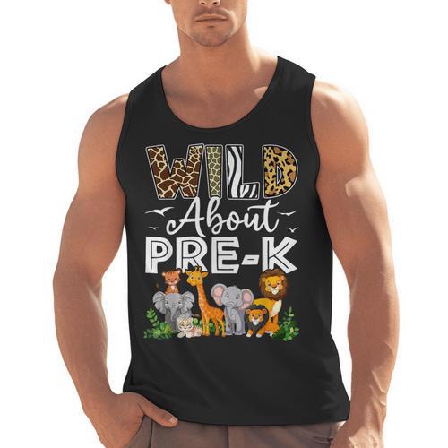 Pre-k Teacher Kids Back To School Wild About Pre-k Men Tank Top - teacherstshirts.com