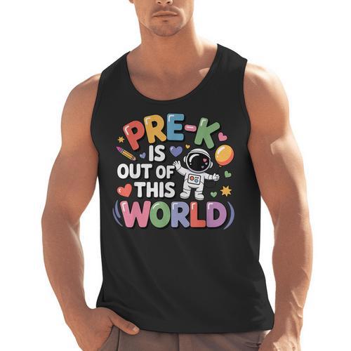 Pre-K Is Out Of This World Space Planets Teacher Men Tank Top - teacherstshirts.com AU