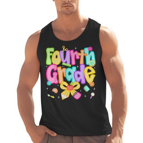 Preppy Fourth Grade Back To School 4th Grade Teacher Girls Men Tank Top - teacherstshirts.com AU
