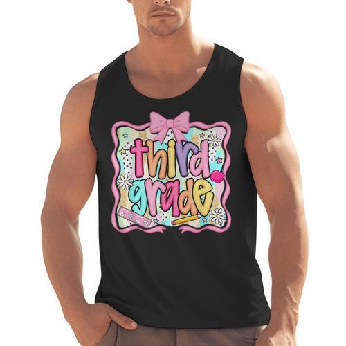 Preppy Third Grade Back To School Teacher Girl Kid Men Tank Top - teacherstshirts.com UK