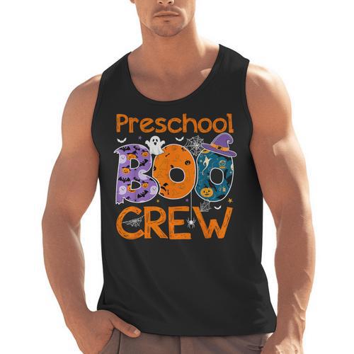 Preschool Boo Crew Preschool Halloween Teacher Kids Men Tank Top - teacherstshirts.com UK