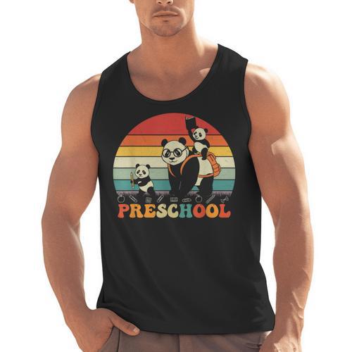 Preschool Panda Back To School Teacher Student Men Tank Top - teacherstshirts.com