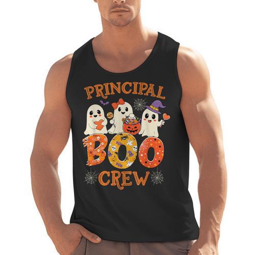 Principal Teacher Boo Crew Halloween Spooky Costume Men Tank Top - teacherstshirts.com AU