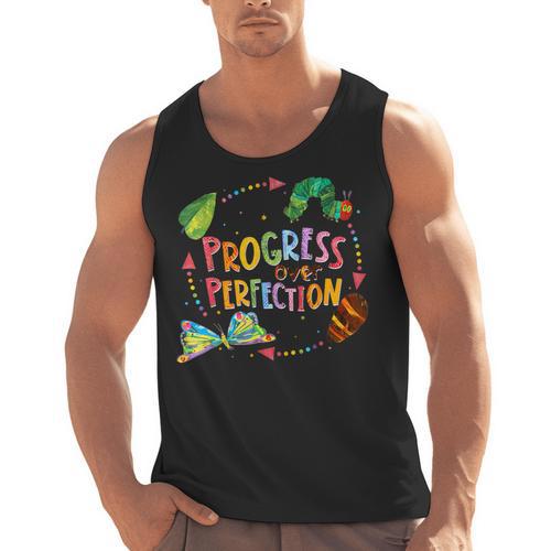 Progress Over Perfection Caterpillar Teacher Back To School Men Tank Top - teacherstshirts.com UK