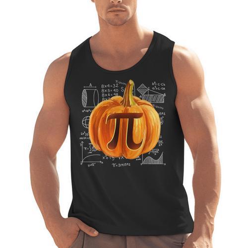 Pumpkin Pie Halloween Thanksgiving Math Teacher Pi Day Men Tank Top - teacherstshirts.com AU