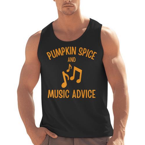 Pumpkin Spice And Music Advice Music Teacher Halloween Men Tank Top - teacherstshirts.com