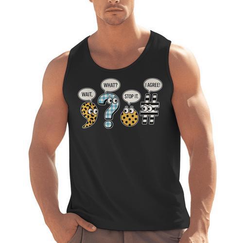 Punctuation English Grammar Teacher Back To School Men Tank Top - teacherstshirts.com AU