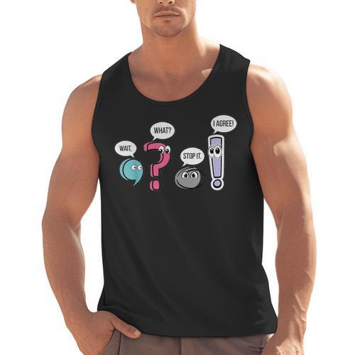 Punctuation English Teacher Wait What Stop It I Agree Men Tank Top - teacherstshirts.com AU