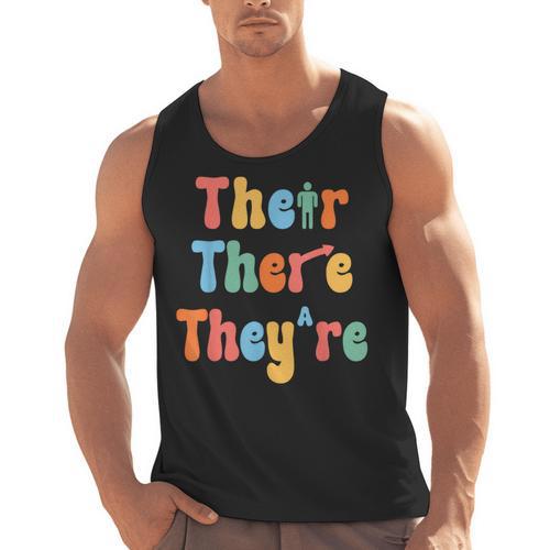 There Their They'Re English Class Grammar Joke Teacher Men Tank Top - teacherstshirts.com UK