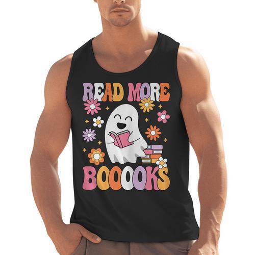 Read More Books Groovy Halloween Teacher Women Men Tank Top - teacherstshirts.com UK