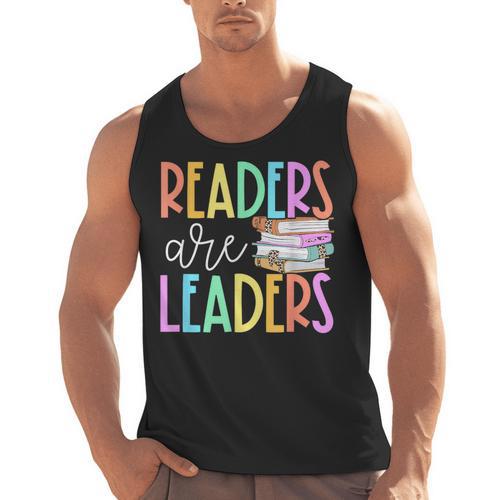Readers Are Leaders Reading Book Lovers Teacher Women Kids Men Tank Top - teacherstshirts.com UK