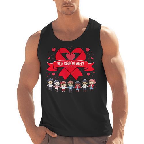 Red Ribbon Week Awareness For Students And Teachers Men Women Girls Kids Men Tank Top - teacherstshirts.com CA