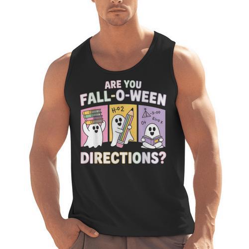 Retro Are You Fall O Ween Directions Teacher Halloween Ghost Men Tank Top - teacherstshirts.com
