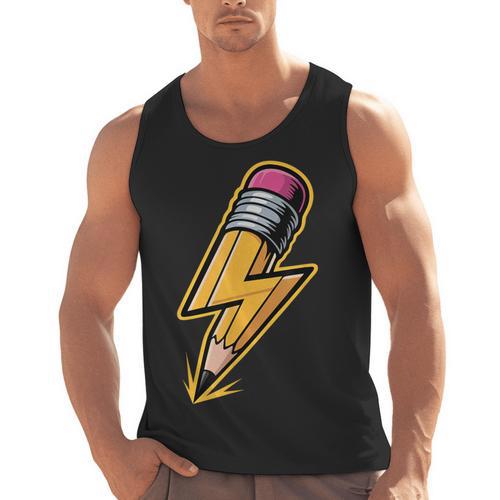 Retro Pencil Pencil Back To School Teacher Student Men Tank Top - teacherstshirts.com AU
