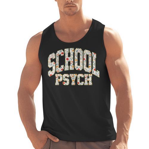 Retro Wildflower School Psych Teacher School Psychologist Men Tank Top - teacherstshirts.com AU