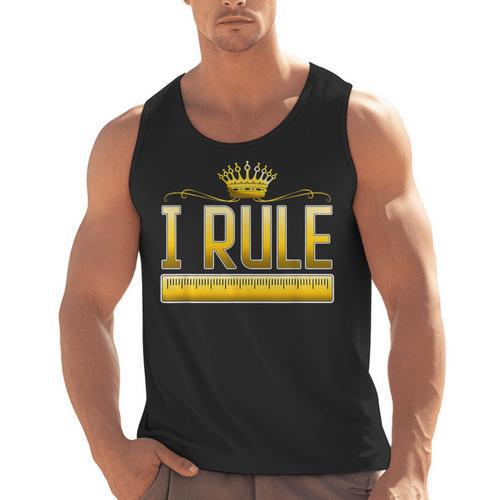 I Rule Math Ruler Mathematics Pun Math Teacher Men Women Girls Kids Men Tank Top - teacherstshirts.com DE