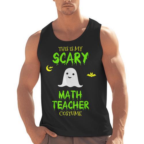 Scary Math Teacher Costume Halloween Lazy Easy Christmas Men Tank Top - teacherstshirts.com AU