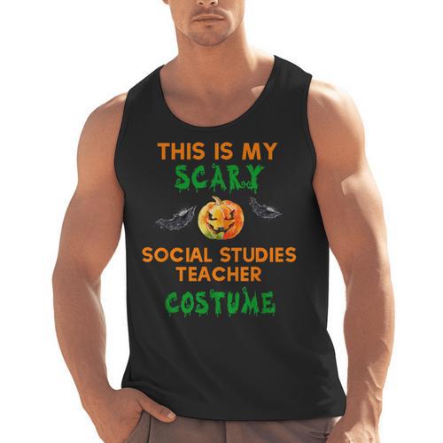 My Scary Social Studies Teacher Costume Halloween Men Women Men Tank Top - teacherstshirts.com
