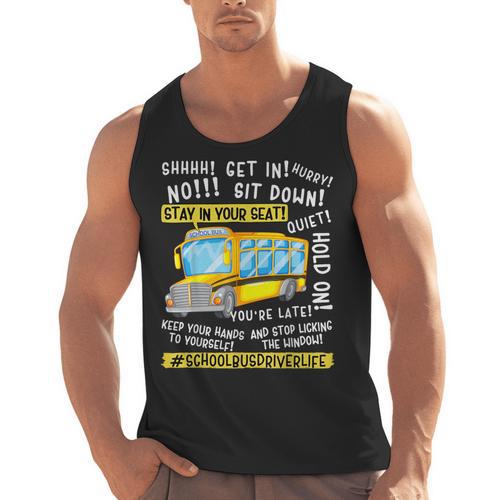 School Bus Driver Life Last Day Of School Teacher Kids Men Tank Top - teacherstshirts.com AU