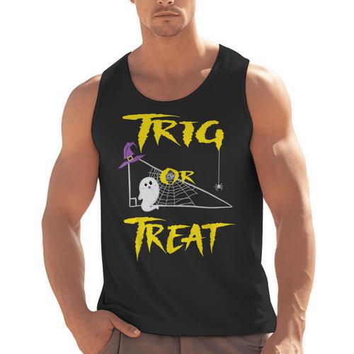 School Math Teacher Halloween 2022 Trig Or Treat Shirt Men Tank Top - teacherstshirts.com UK