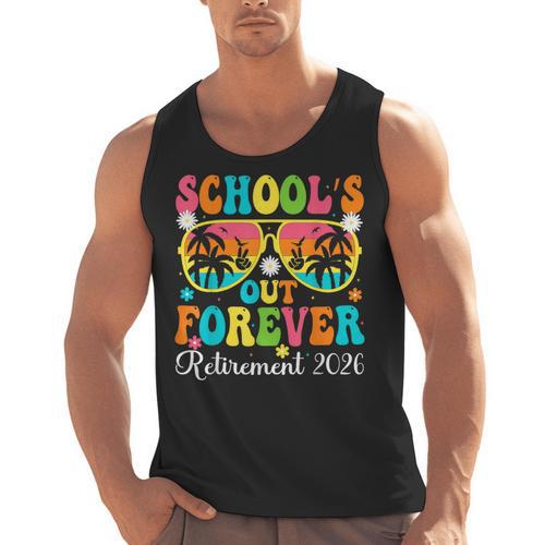 School's Out Forever Retirement 2026 Retro Retired Teacher Men Tank Top - teacherstshirts.com DE