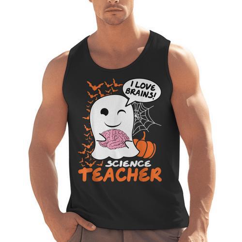 Science Teacher Cute Ghost Halloween Teacher Men Women Men Tank Top - teacherstshirts.com