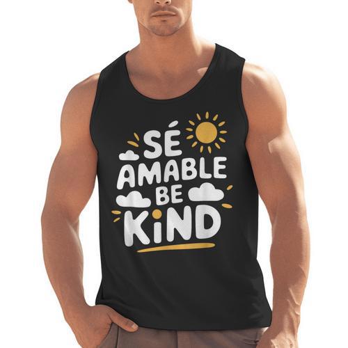 SÉ AMABLE Be Kind Bilingual Teacher Maestra Spanish Teacher Men Tank Top - teacherstshirts.com UK