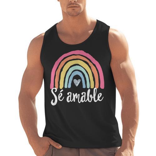 Sé Amable Spanish Bilingual Teacher Be Kind Boho Rainbow Men Tank Top - teacherstshirts.com CA
