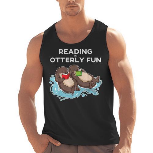 Sea Otter Book Reading Shirt For Bookworm Teachers Men Tank Top - teacherstshirts.com