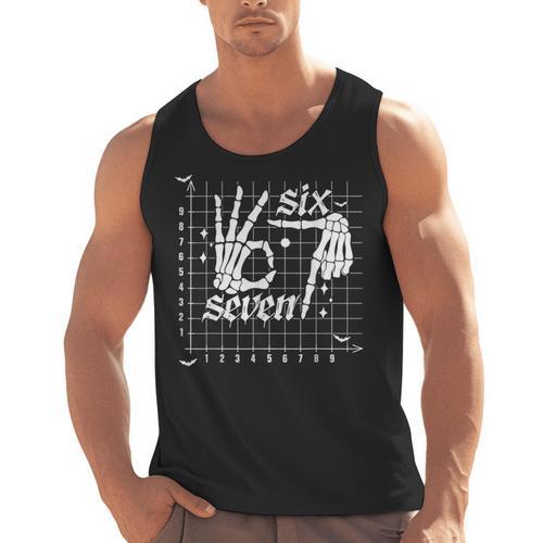 Six Seven Coordinate 67 Skeleton Math Teacher 67 Men Tank Top - teacherstshirts.com
