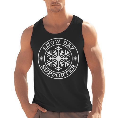 Snow Day Supporter Teacher Student Winter Snowflake Men Tank Top - teacherstshirts.com AU
