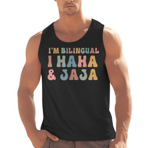 Spanish Teacher Groovy I'm Bilingual I Haha And Jaja Men Tank Top - teacherstshirts.com DE