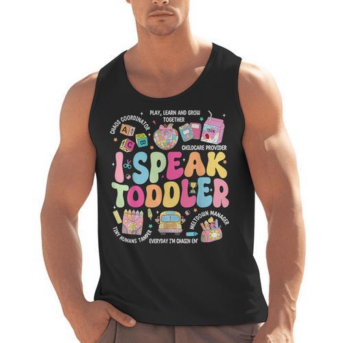 I Speak Toddler Back To School Teacher Men Tank Top - teacherstshirts.com CA