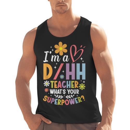 Special Education ASL Teacher Superpower DHH Teacher Men Tank Top - teacherstshirts.com AU