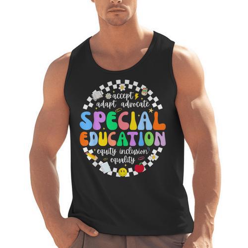 Special Education Teacher SPED Squad Team Kids Men Groovy Men Tank Top - teacherstshirts.com AU