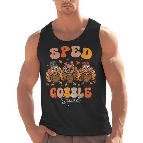 Sped Teacher Gobble Squad Thanksgiving Special Education Men Tank Top - teacherstshirts.com UK