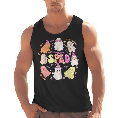 SPED Teacher Halloween Spooky Special Education Team Men Women Kids Men Tank Top - teacherstshirts.com