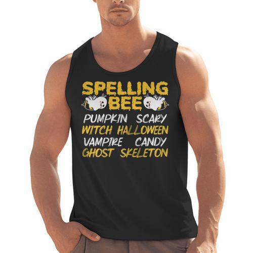 Spelling Bee Costume For a Halloween Teacher Pun Women Men Tank Top - teacherstshirts.com AU