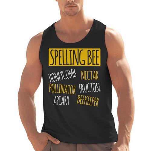 Spelling Bee Halloween Pun Costume Beekeeper Teacher Men Tank Top - teacherstshirts.com AU