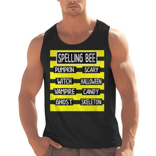Spelling Bee Pun Halloween Costume For Teachers Men Tank Top - teacherstshirts.com